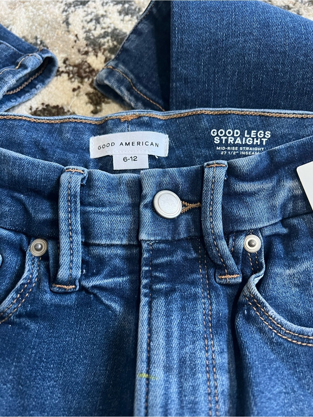 Good American Women's Straight Leg Jeans - Dark Blue Denim - Picture 3 of 3